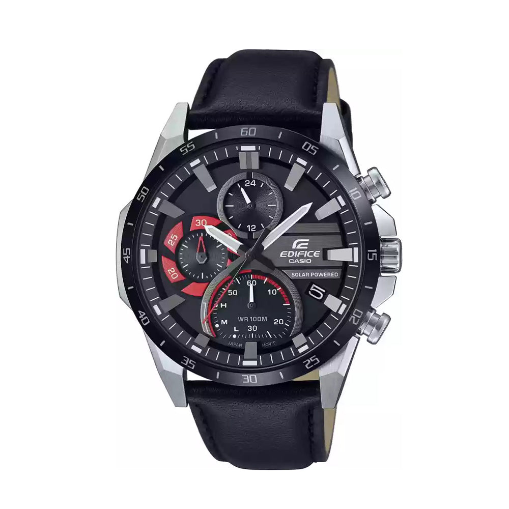 Casio Edifice Solar Powered Chronograph 45.5mm Leather Band Watch Republic PH