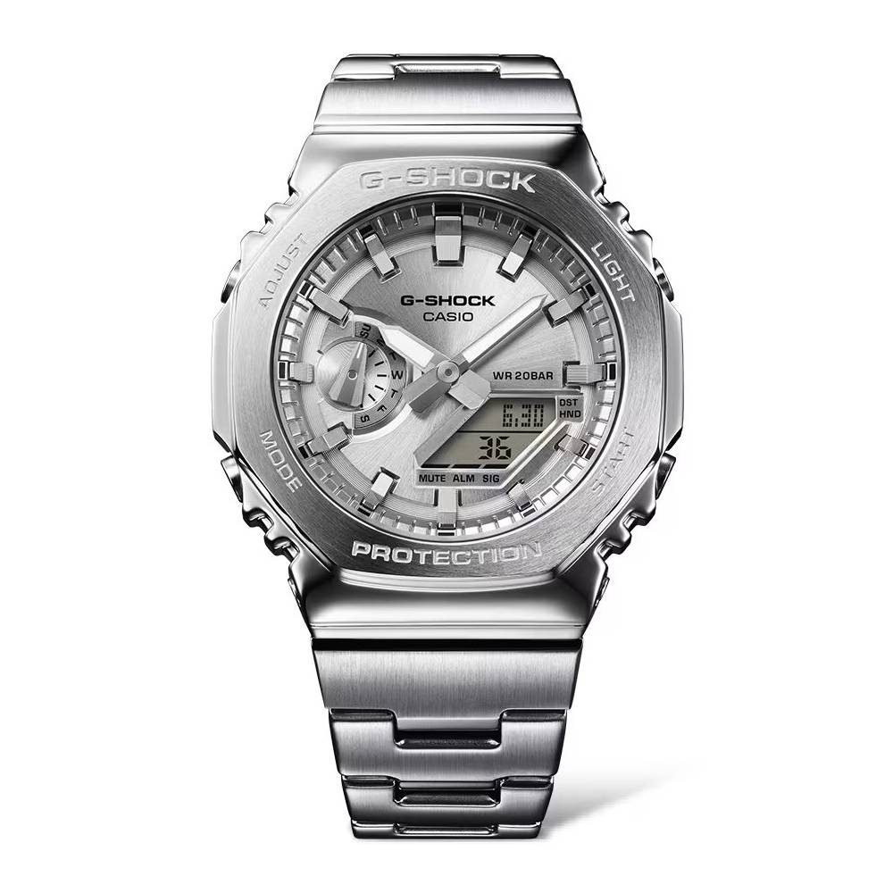 Casio Casio G-Shock (Gm-2110D-7Adr) Anadigi 44.4mm Stainless Steel Band