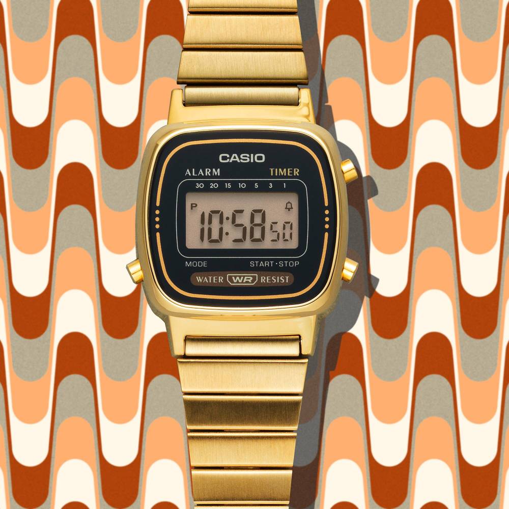 Casio Vintage Digital Gold Digital 24.6mm Stainless Steel Band