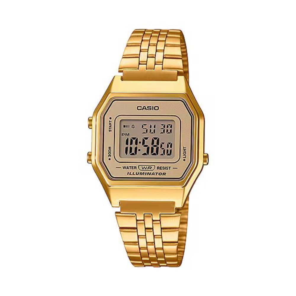 Casio Vintage Digital Gold Digital 28.6mm Stainless Steel Band