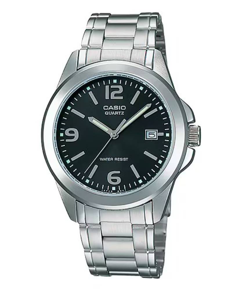 Casio Analog Steel Date 38.4mm Stainless Steel Band