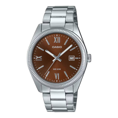 Casio Analog Steel Date 38.5mm Stainless Steel Band