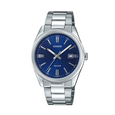 Casio Analog Steel Date 38.5mm Stainless Steel Band