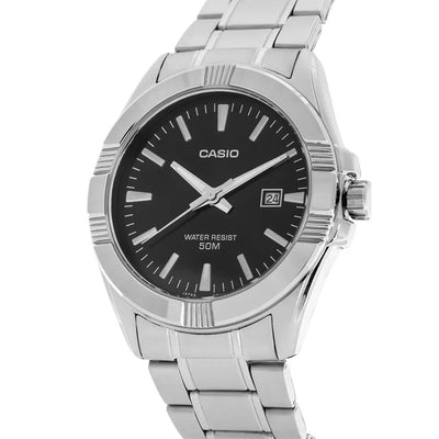 Casio Analog Steel Date 43.5mm Stainless Steel Band