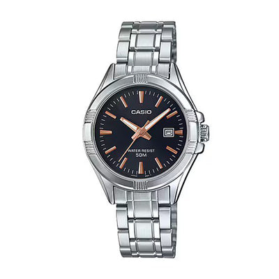 Casio Analog Steel Date 43.5mm Stainless Steel Band