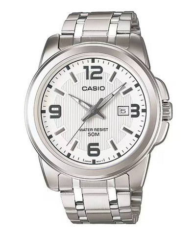 Casio Analog Steel Date 44.9mm Stainless Steel Band