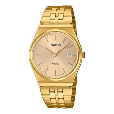 Casio Analog Gold Date 35mm Stainless Steel Band