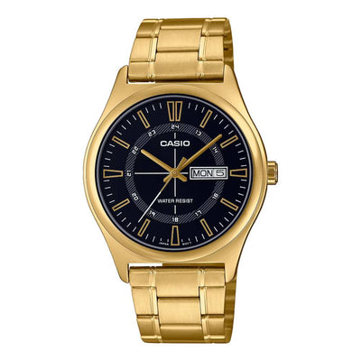 Casio Analog Gold Day-Date 38mm Stainless Steel Band