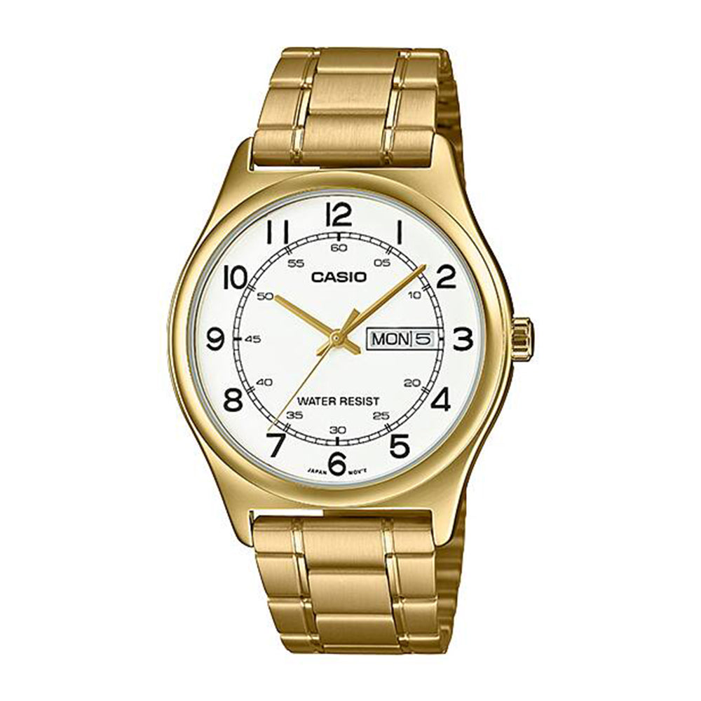 Casio Analog Gold Date 38mm Stainless Steel Band