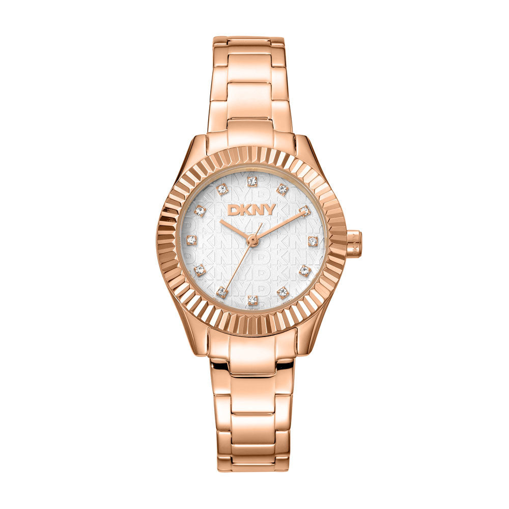 Dkny Chambers Glitz  3-Hand 30mm Stainless Steel Band