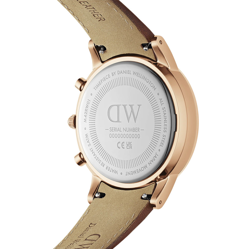 Daniel Wellington Watches Iconic Chronograph 42mm Leather Band