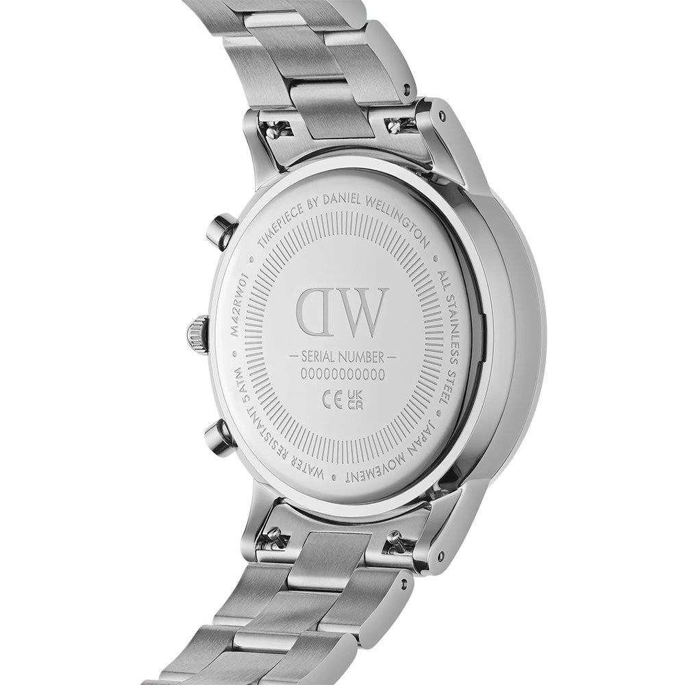 Daniel Wellington Watches Iconic Chronograph 42mm Stainless Steel Band