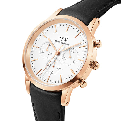 Daniel Wellington Watches Iconic Chronograph 42mm Leather Band