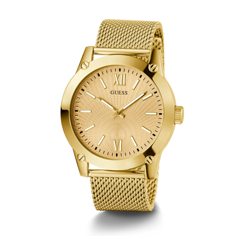 Guess Dress 3-Hand 44mm Stainless Steel Band