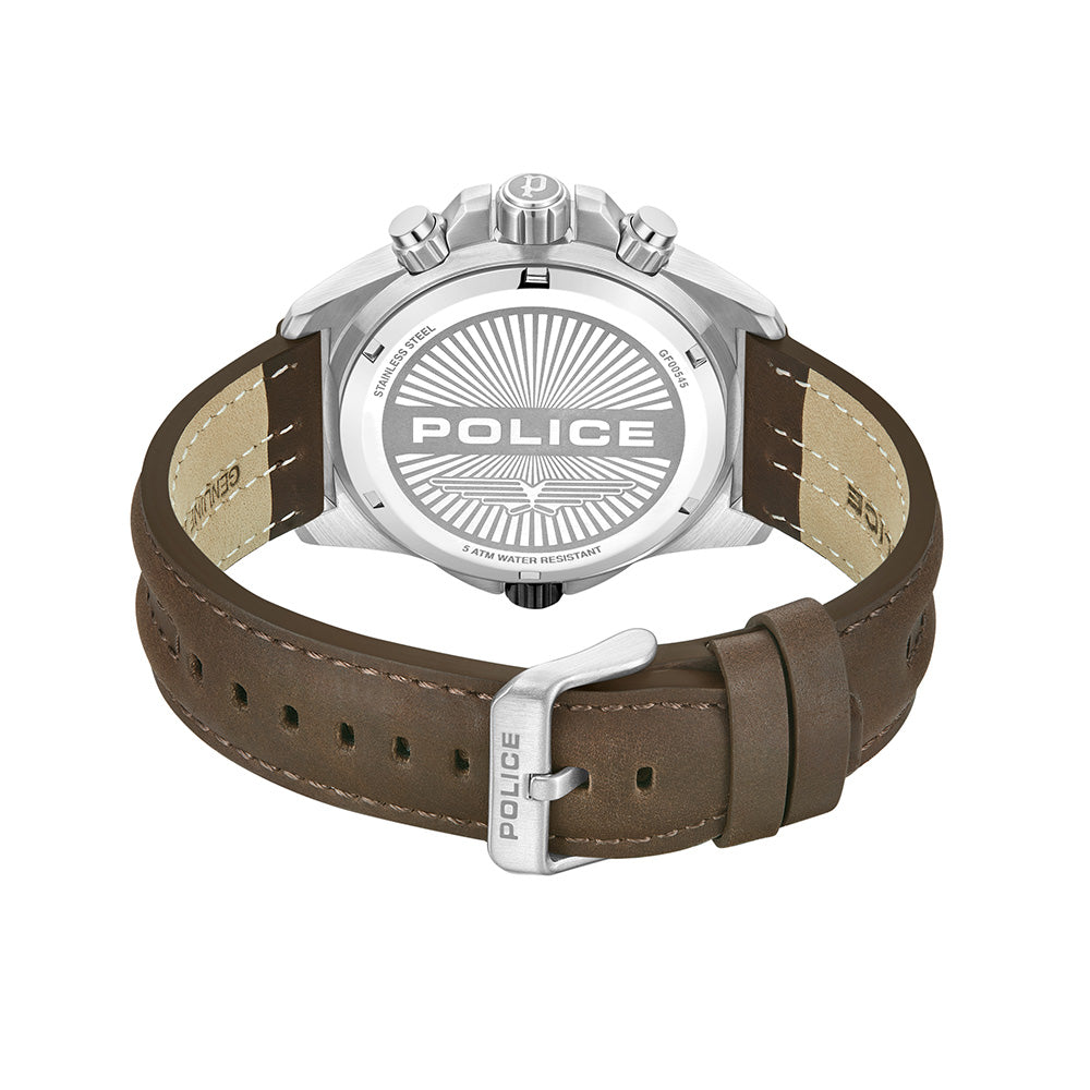 Police Electrical Multifunction 46mm Leather Band