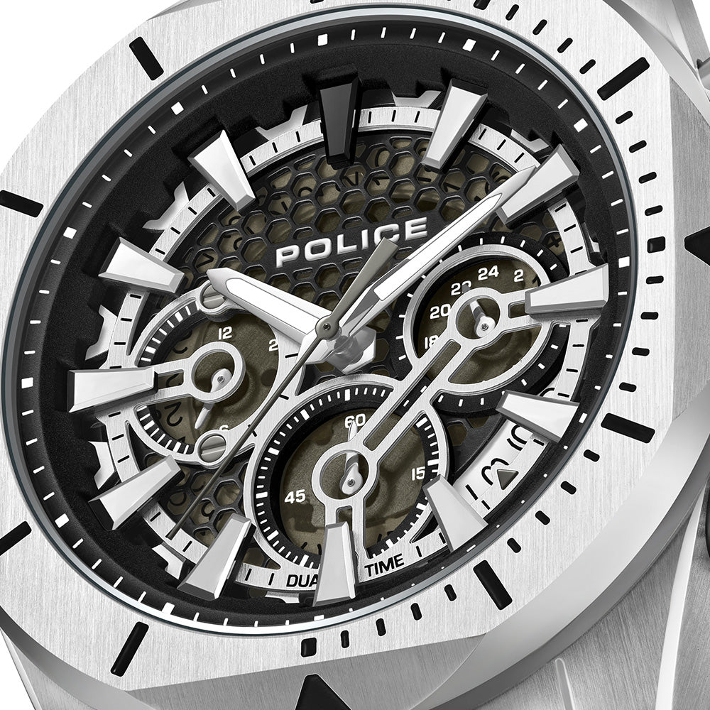 Police Electrical Multifunction 46mm Leather Band