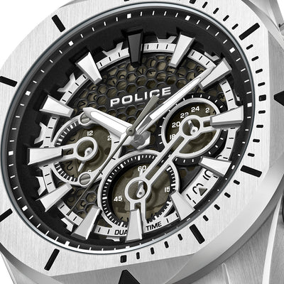 Police Electrical Multifunction 46mm Leather Band