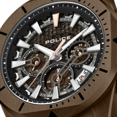 Police Electrical Multifunction 46mm Leather Band