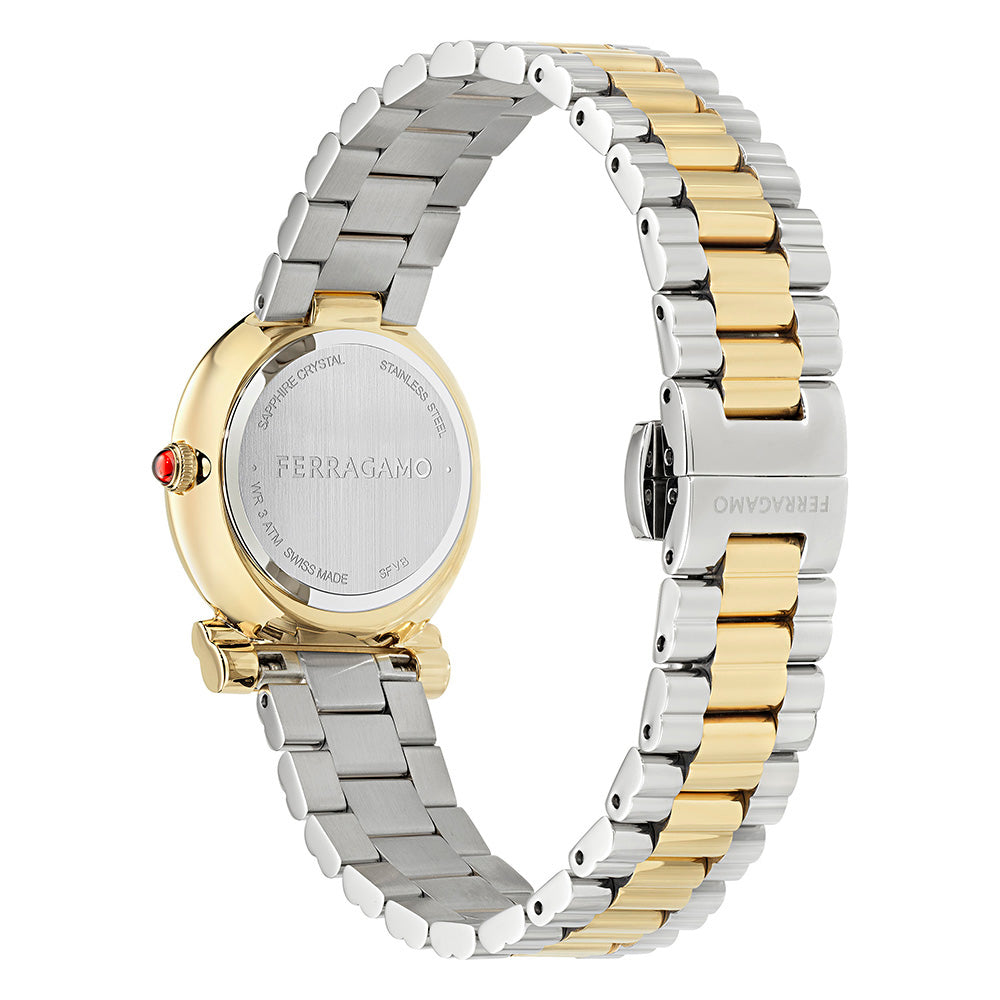 Ferragamo Gancini Twisted 2-Hand 28mm Stainless Steel Band