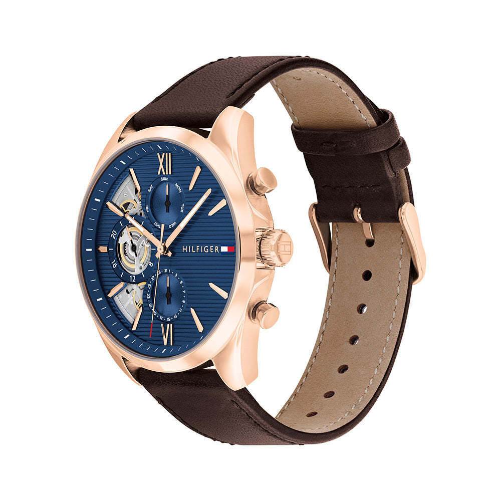 Tommy Hilfiger Baker Multifunction 44mm Leather Band