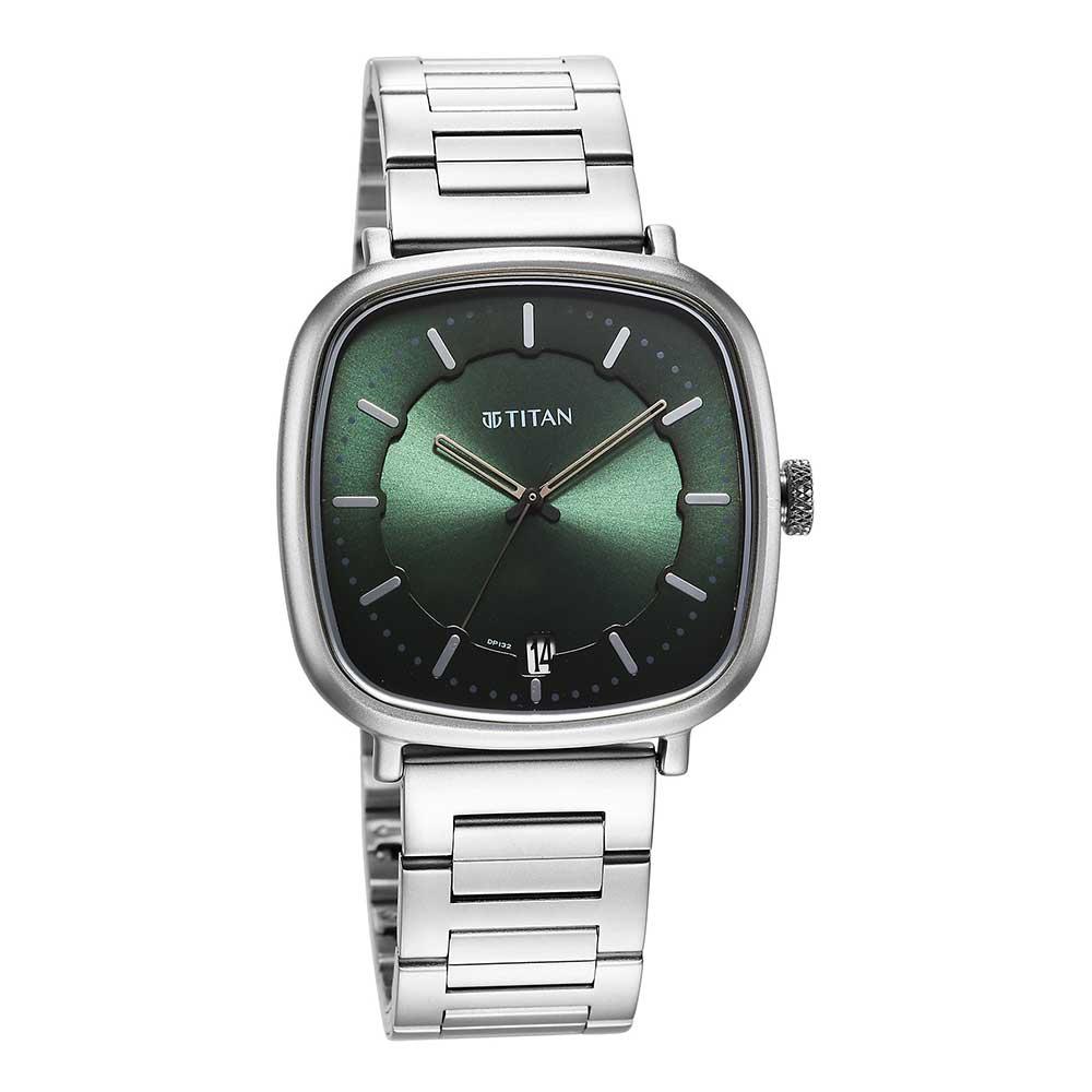 Titan Shaped Cases Date 39mm Stainless Steel Band