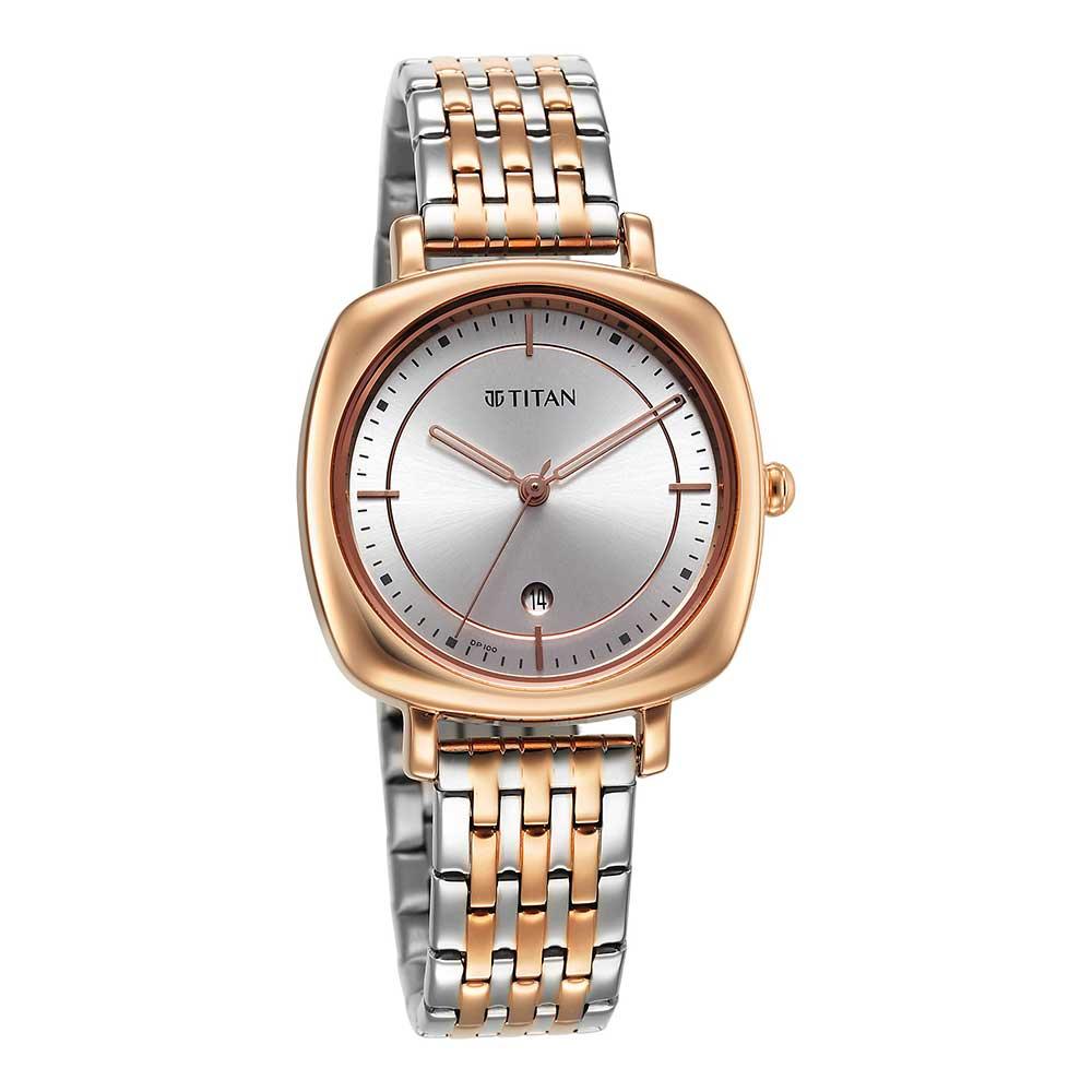 Titan Shaped Cases Date 33mm Stainless Steel Band