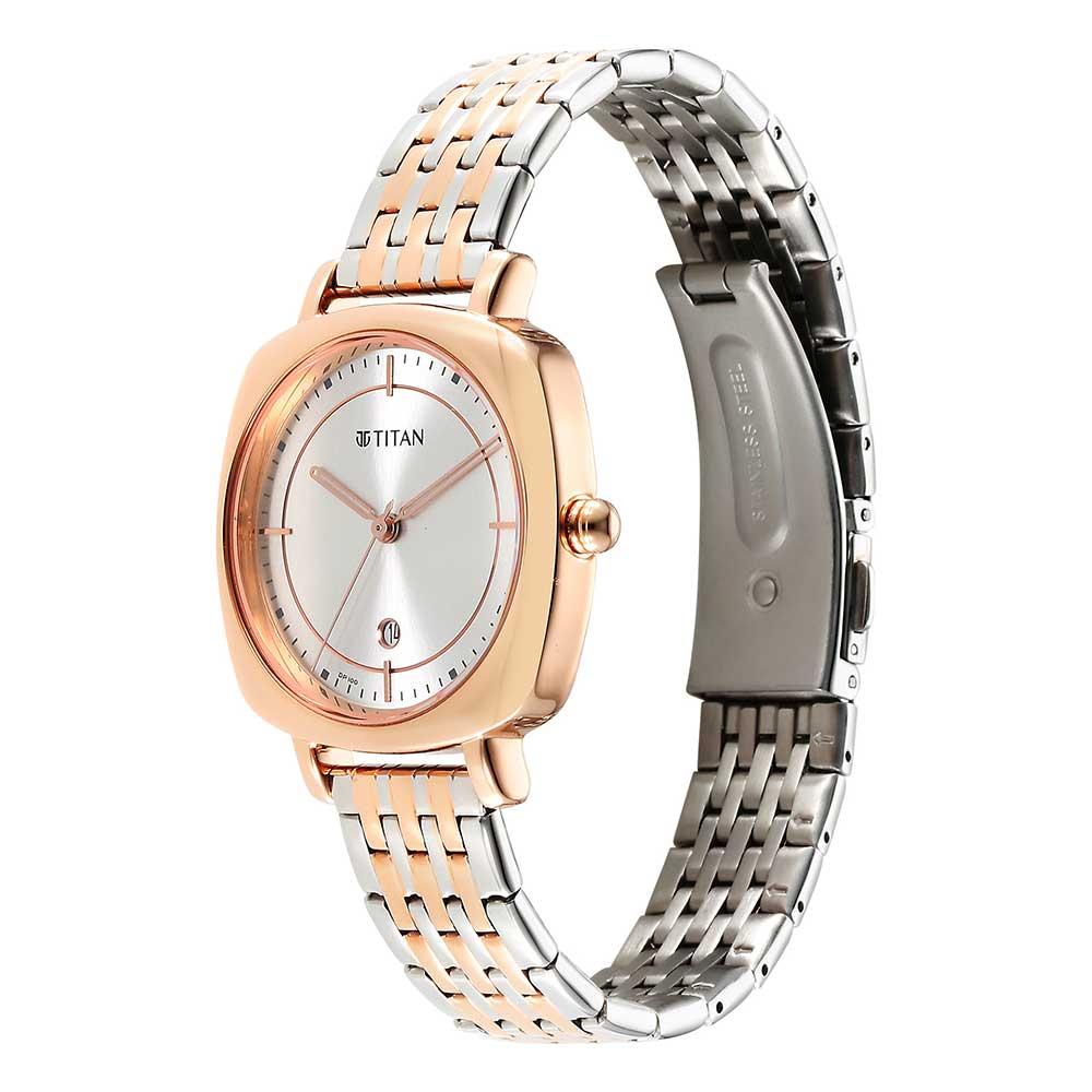 Titan Shaped Cases Date 33mm Stainless Steel Band