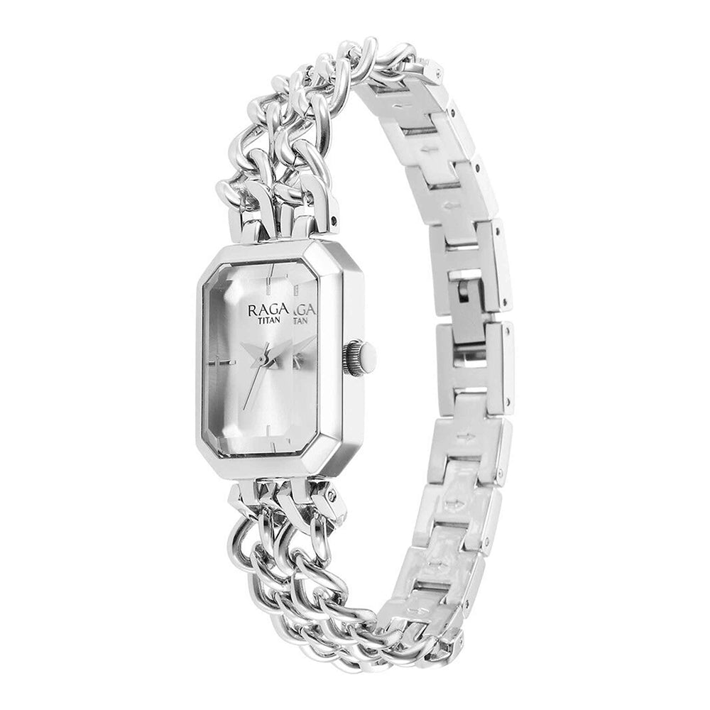 Titan Raga 3-Hand 20mm Stainless Steel Band