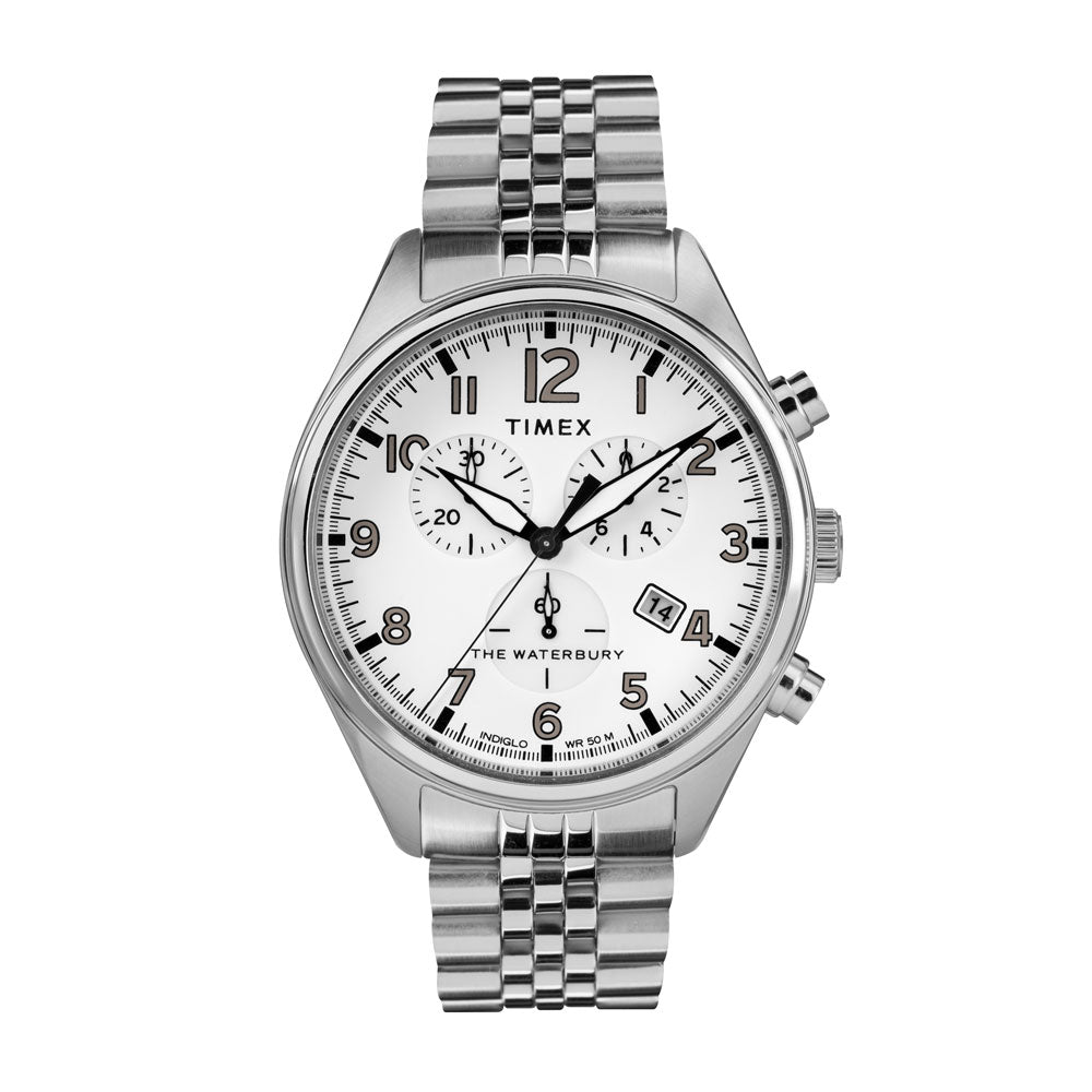 Timex Waterbury Chronograph 42mm Stainless Steel Band