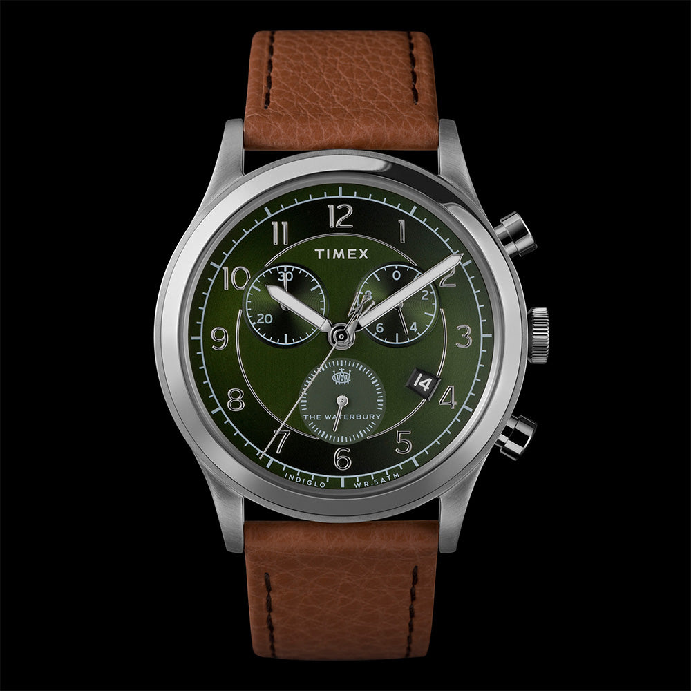 Timex Waterbury Traditional Chronograph 42mm Leather Band