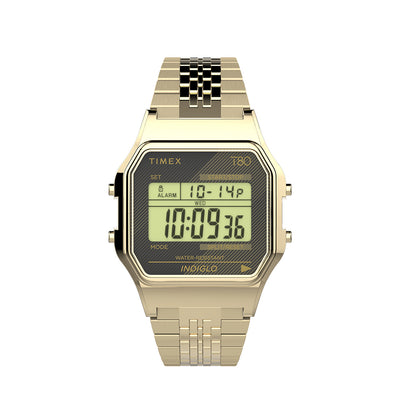 Timex T80 Digital 34mm Stainless Steel Band