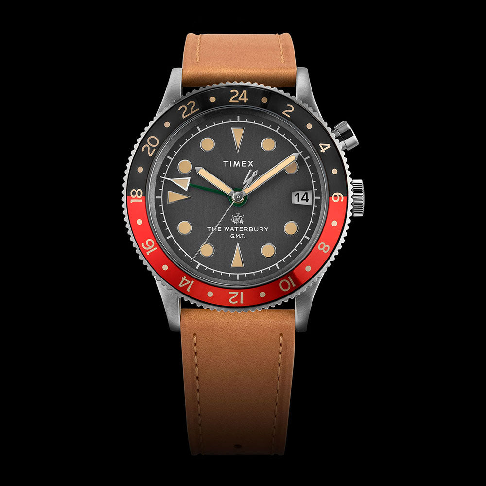 Timex Waterbury Traditional Gmt Date 39mm Leather Band