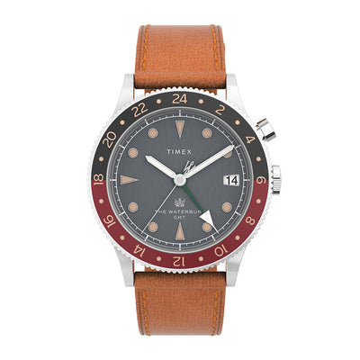 Timex Waterbury Traditional Gmt Date 39mm Leather Band