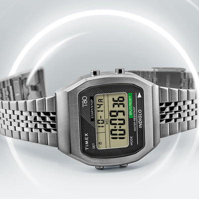 Timex Timex 80 Digital 34mm Stainless Steel Band