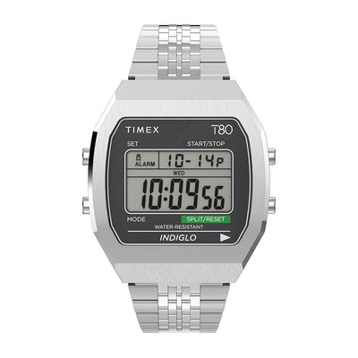 Timex Timex 80 Digital 34mm Stainless Steel Band