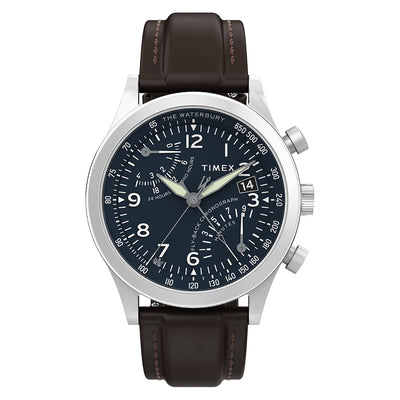 Timex Waterbury Traditional Flyback Chronograph 42mm Leather Band