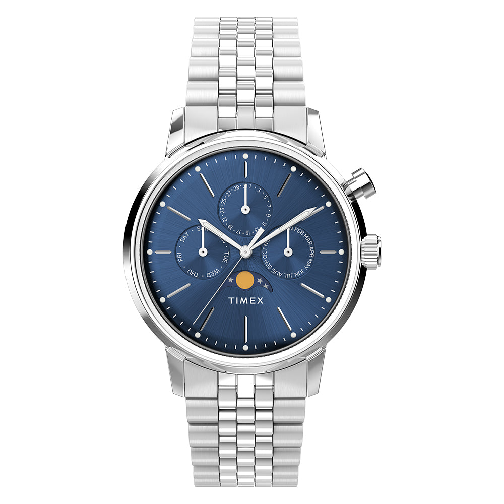 Timex Marlin Moon Phase Multifunction 40mm Stainless Steel Band