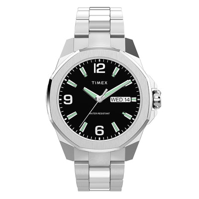 Timex Essex Avenue Day-Date 46mm Stainless Steel Band