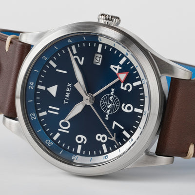 Timex Waterbury Gmt x Pan Am  39mm Leather Band