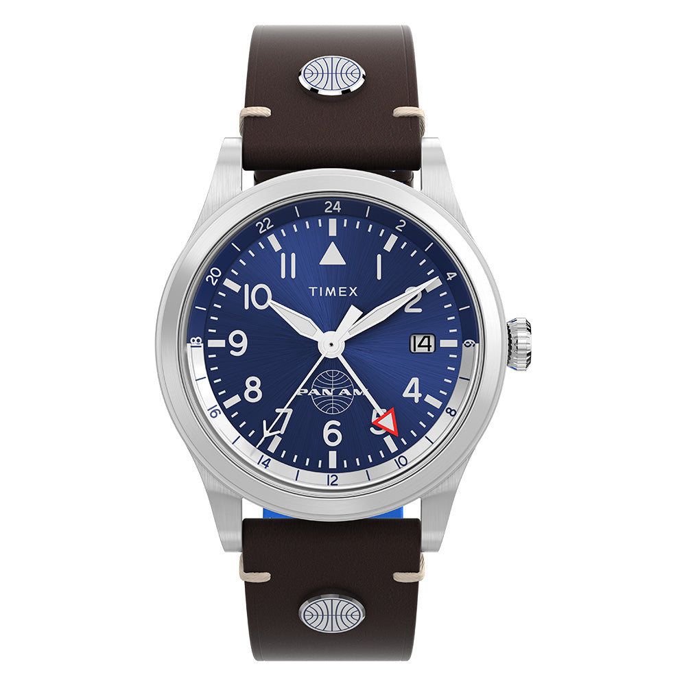 Timex Waterbury Gmt x Pan Am  39mm Leather Band