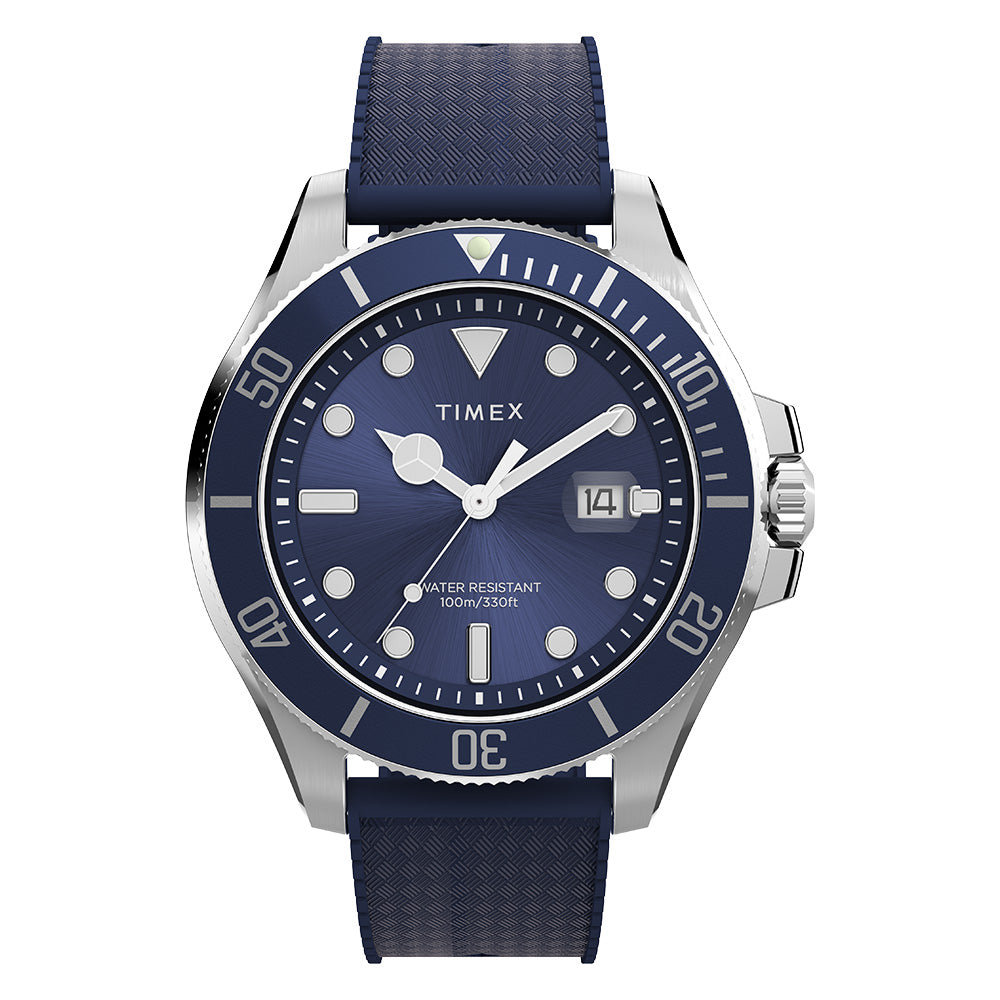 Timex Harborside Coast Date 43mm Rubber Band