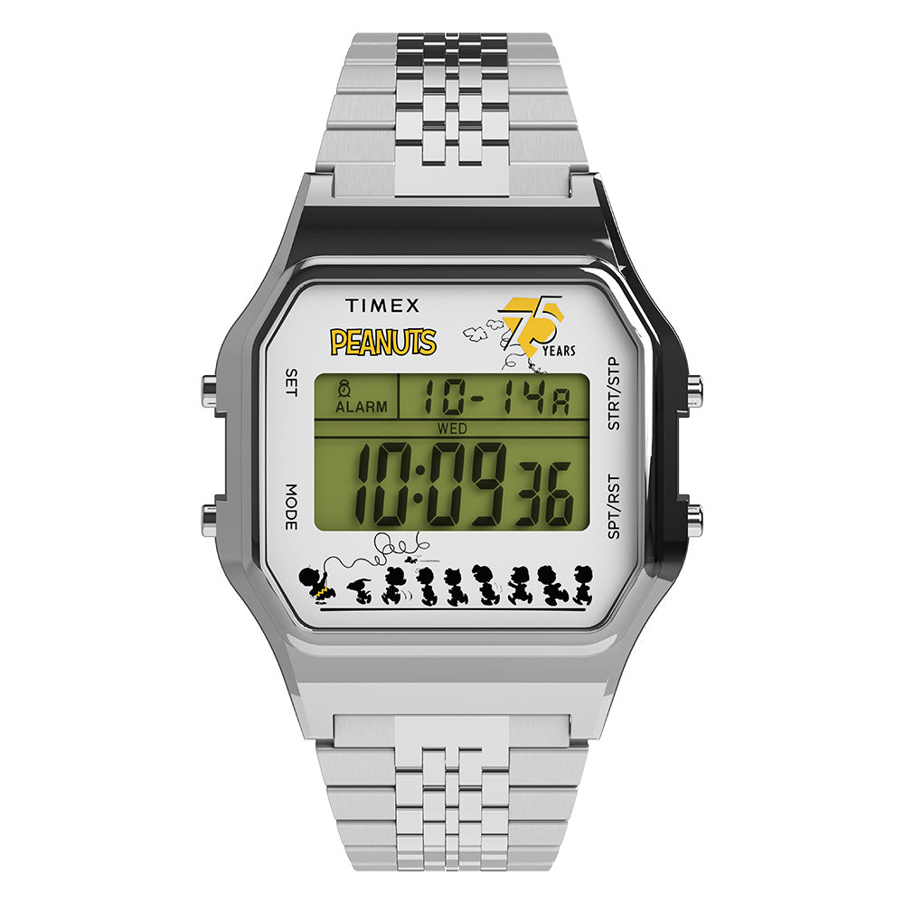 Timex Timex X Peanuts® T80 75Th Anniversary Edition Digital 34mm Stainless Steel Band