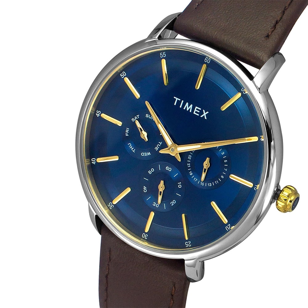 Timex The Slim Line Multifunction 42mm Leather Band