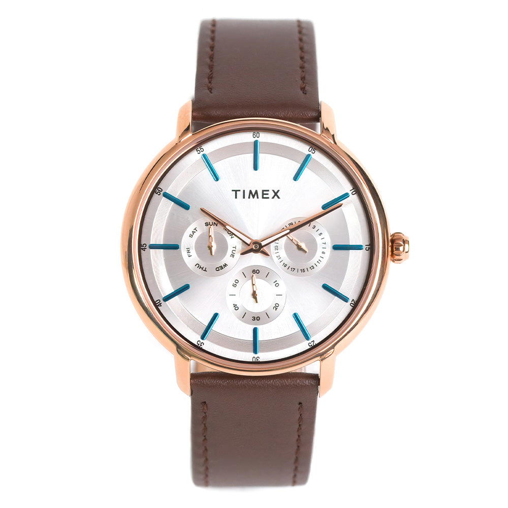 Timex The Slim Line Multifunction 42mm Leather Band