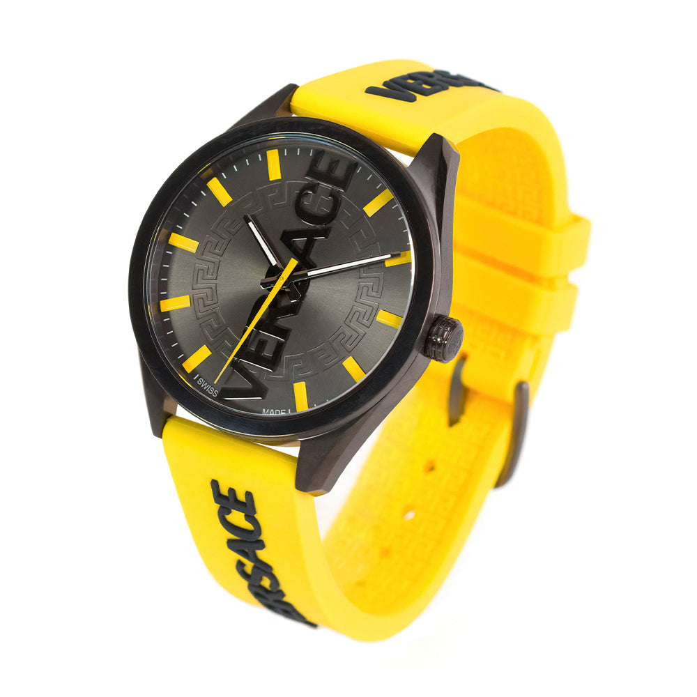 Versace V-Vertical 3-Hand 42mm Rubber Band