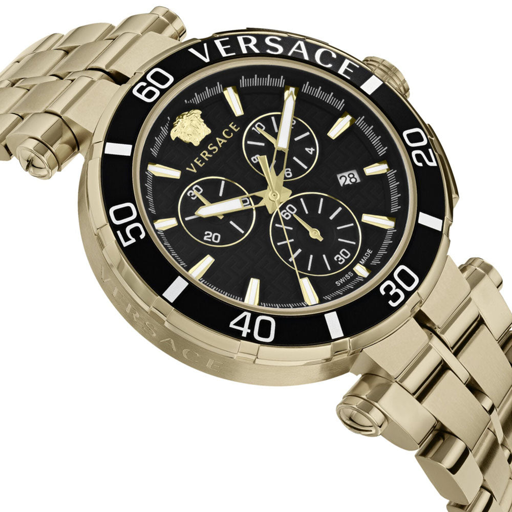 Versace Greca Chrono Chronograph 45mm Stainless Steel Band