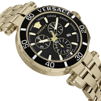 Versace Greca Chrono Chronograph 45mm Stainless Steel Band