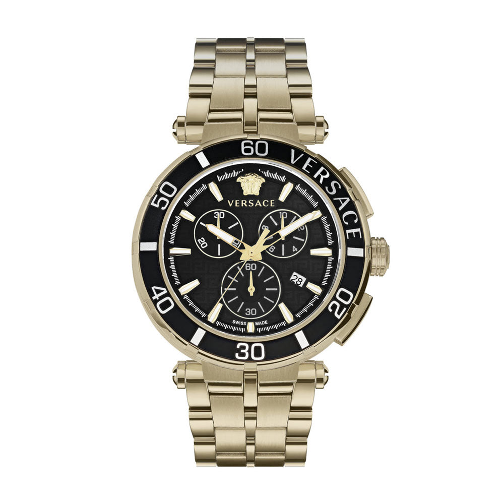 Versace Greca Chrono Chronograph 45mm Stainless Steel Band