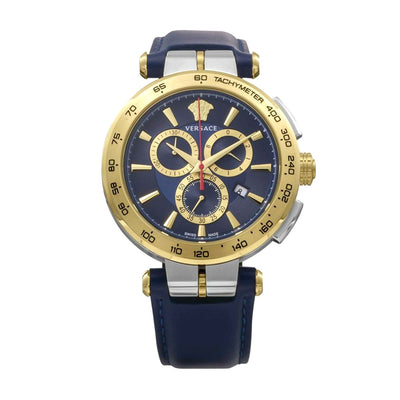 Versace Aion Chronograph 45mm Leather Band