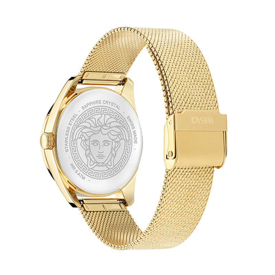 Versace New V-Circle 3-Hand 36mm Stainless Steel Band